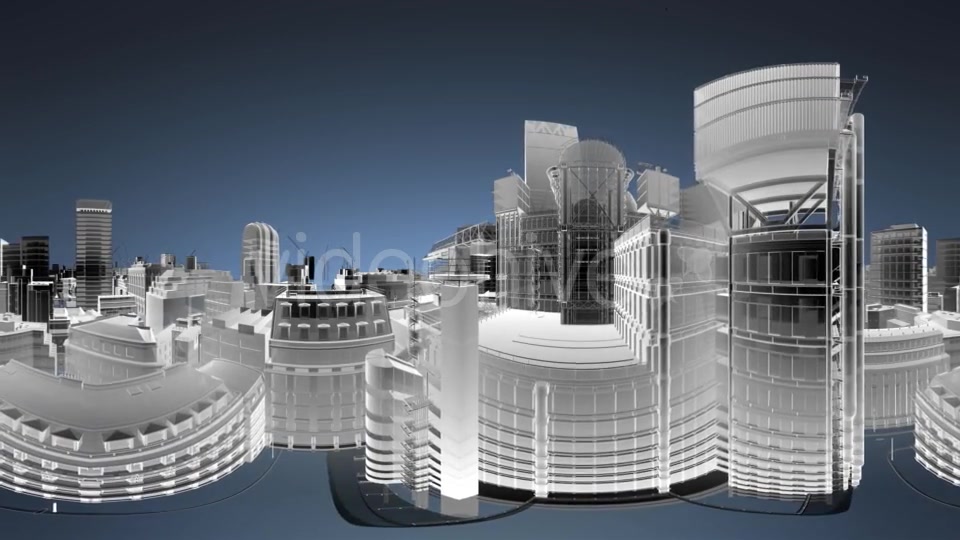 VR 360 Wireframe City Buildings - Download Videohive 19990456