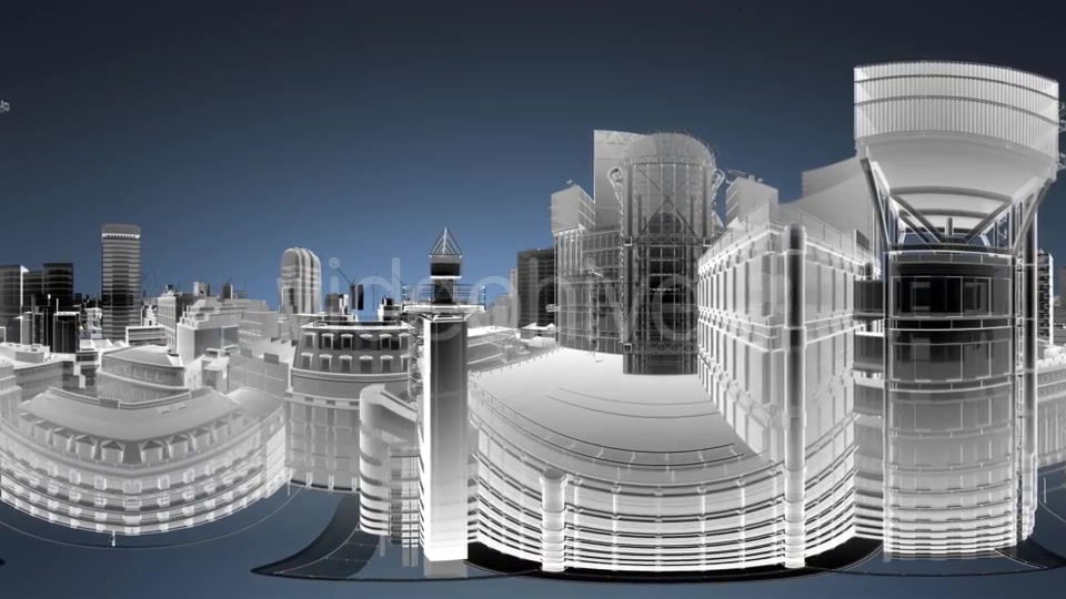 VR 360 Wireframe City Buildings - Download Videohive 19990456