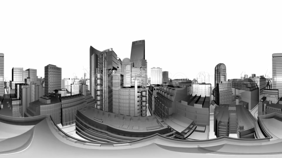 VR 360 Wireframe City Buildings - Download Videohive 19990458