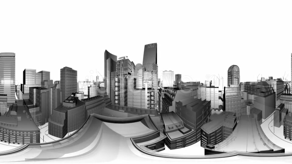 VR 360 Wireframe City Buildings - Download Videohive 19990458