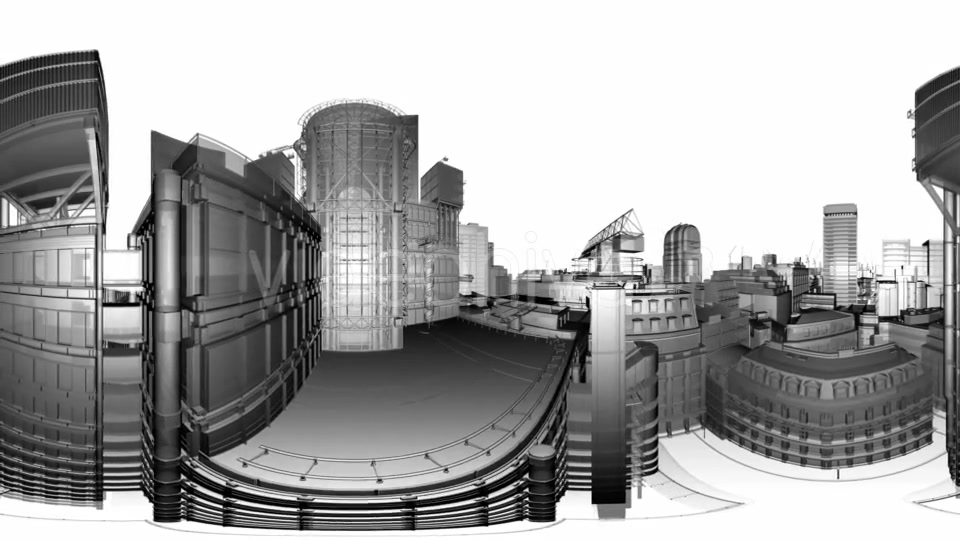 VR 360 Wireframe City Buildings - Download Videohive 19990458