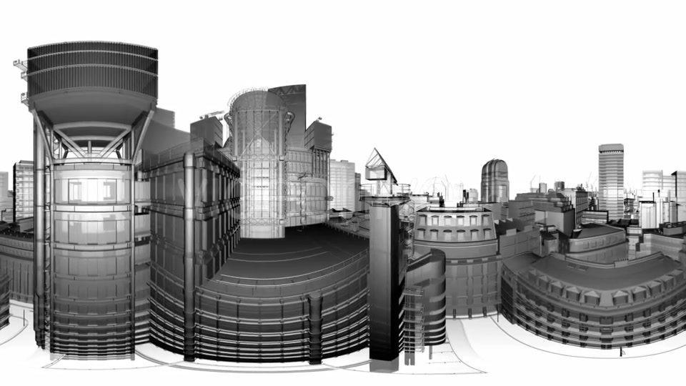 VR 360 Wireframe City Buildings - Download Videohive 19990458