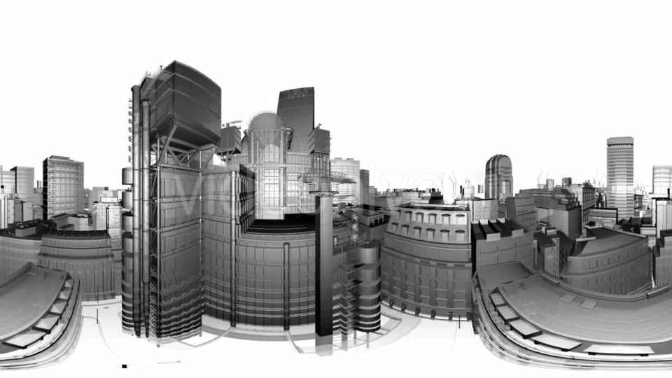 VR 360 Wireframe City Buildings - Download Videohive 19990458