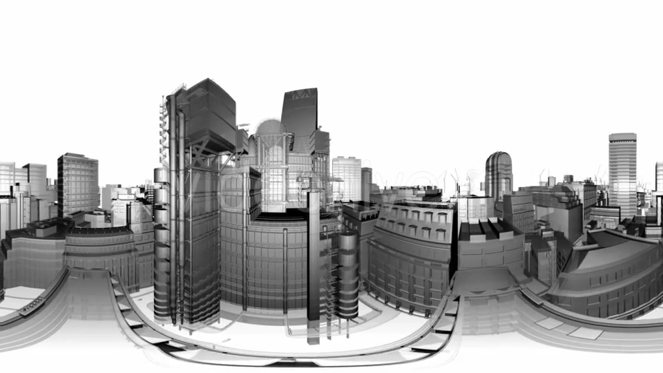 VR 360 Wireframe City Buildings - Download Videohive 19990458