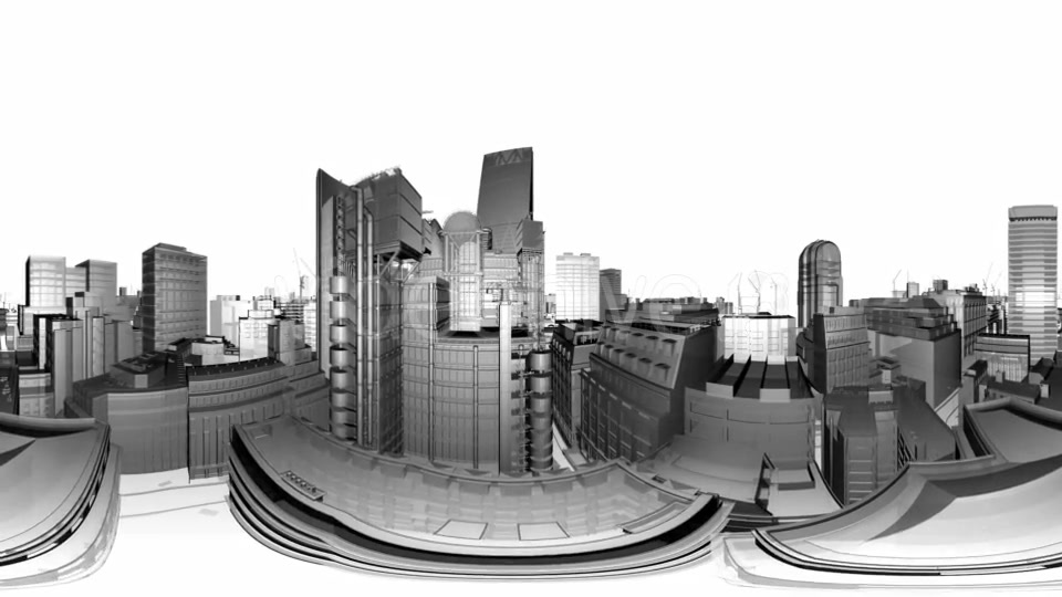 VR 360 Wireframe City Buildings - Download Videohive 19990458