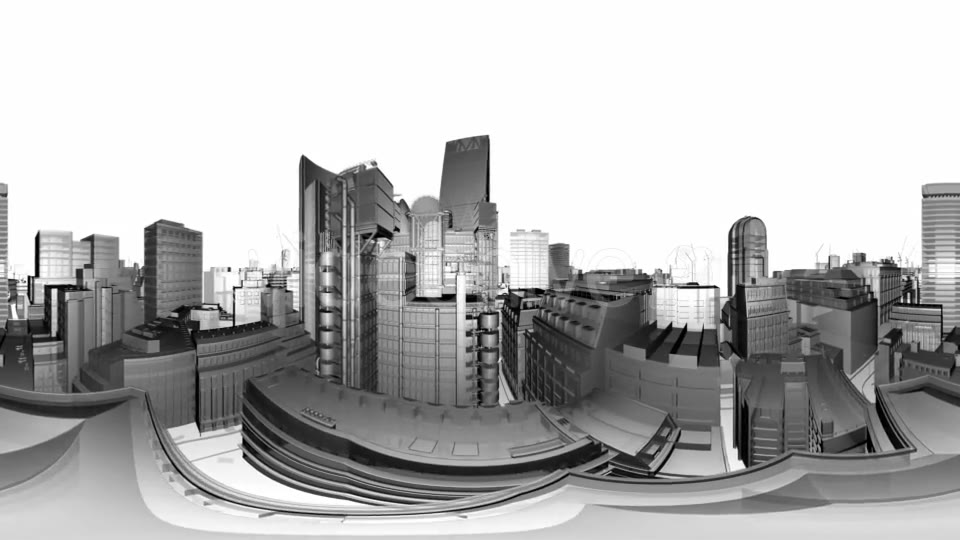 VR 360 Wireframe City Buildings - Download Videohive 21094687
