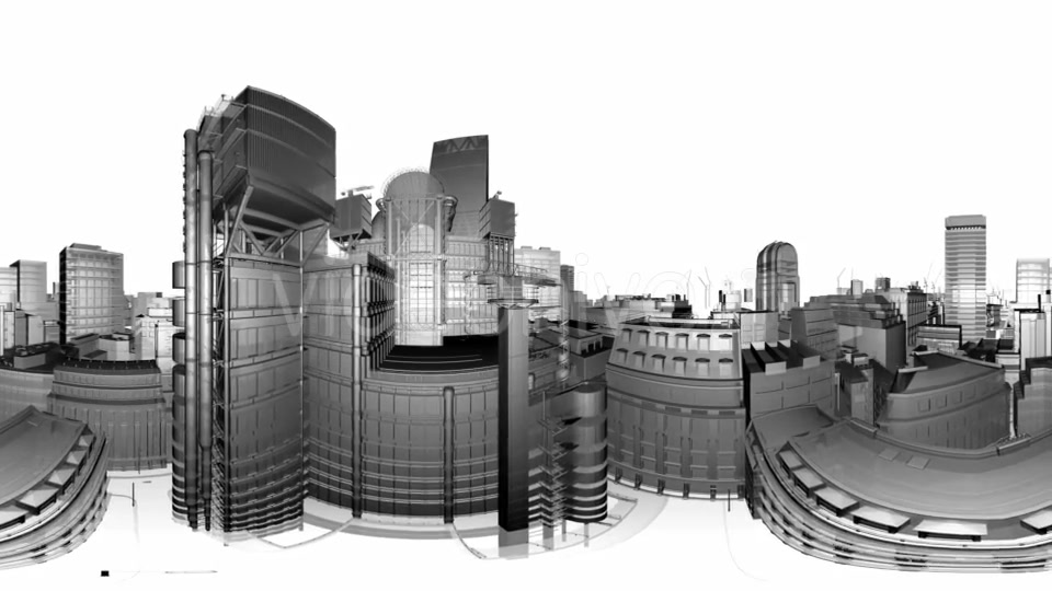 VR 360 Wireframe City Buildings - Download Videohive 21094687