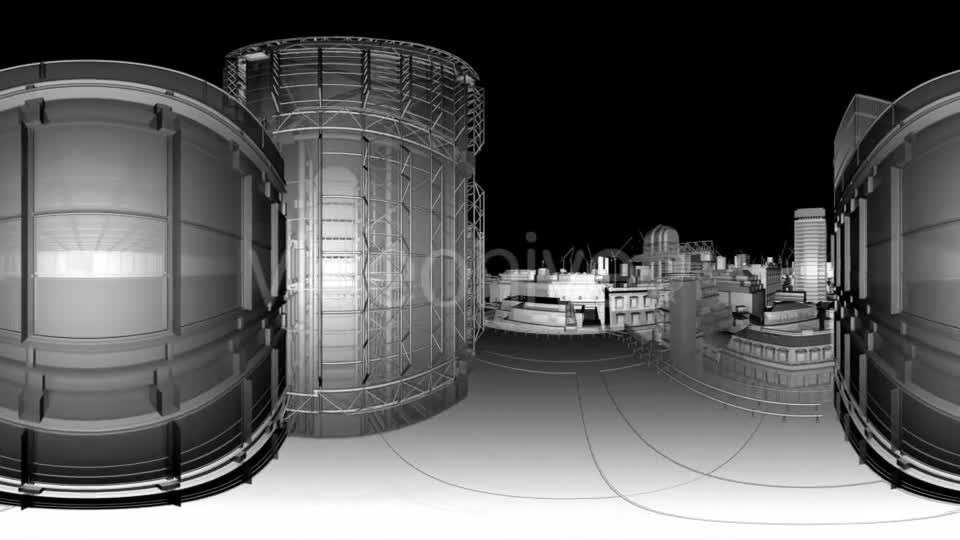 VR 360 Wireframe City Buildings - Download Videohive 21533542