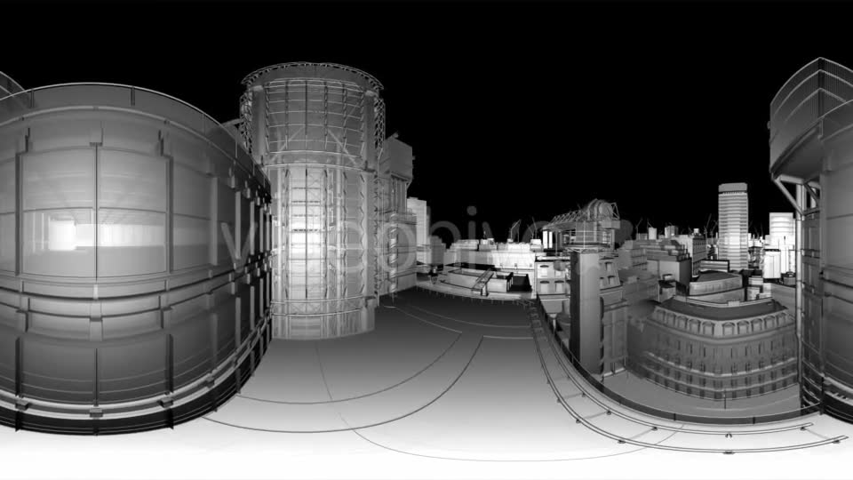 VR 360 Wireframe City Buildings - Download Videohive 21533542