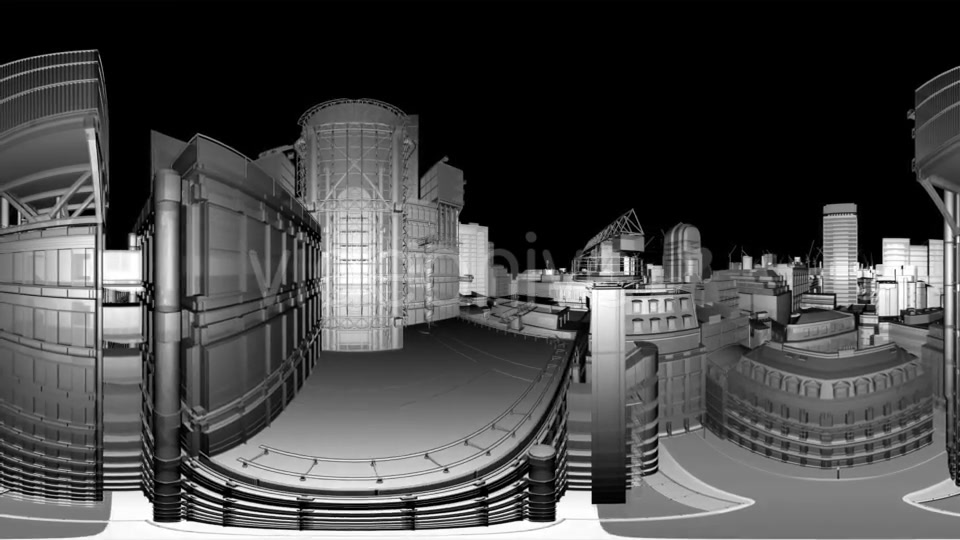 VR 360 Wireframe City Buildings - Download Videohive 21533542