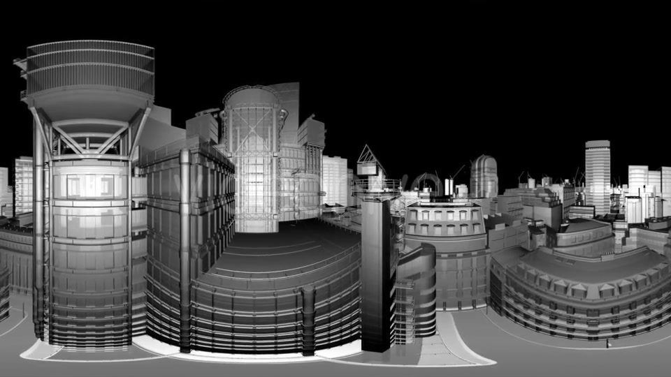 VR 360 Wireframe City Buildings - Download Videohive 21533542