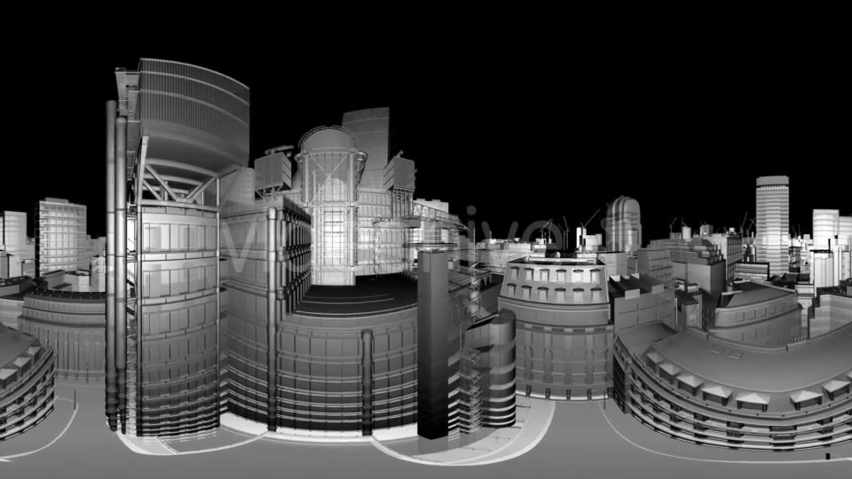 VR 360 Wireframe City Buildings - Download Videohive 21533542