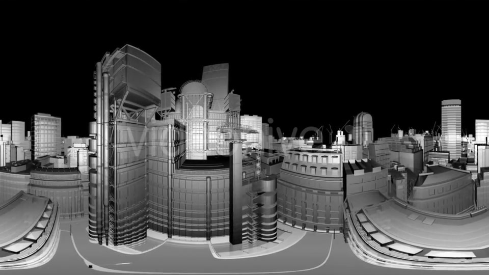 VR 360 Wireframe City Buildings - Download Videohive 21533542