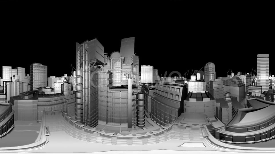 VR 360 Wireframe City Buildings - Download Videohive 21533542