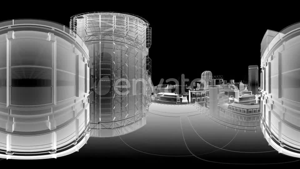 VR 360 Wireframe City Buildings - Download Videohive 21843434