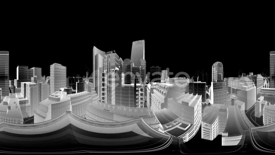 VR 360 Wireframe City Buildings - Download Videohive 21843434