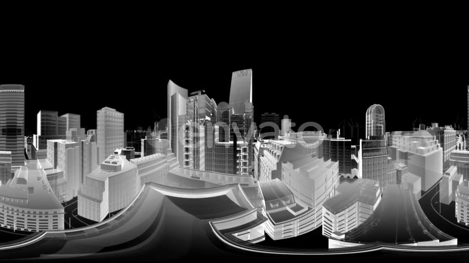 VR 360 Wireframe City Buildings - Download Videohive 21843434