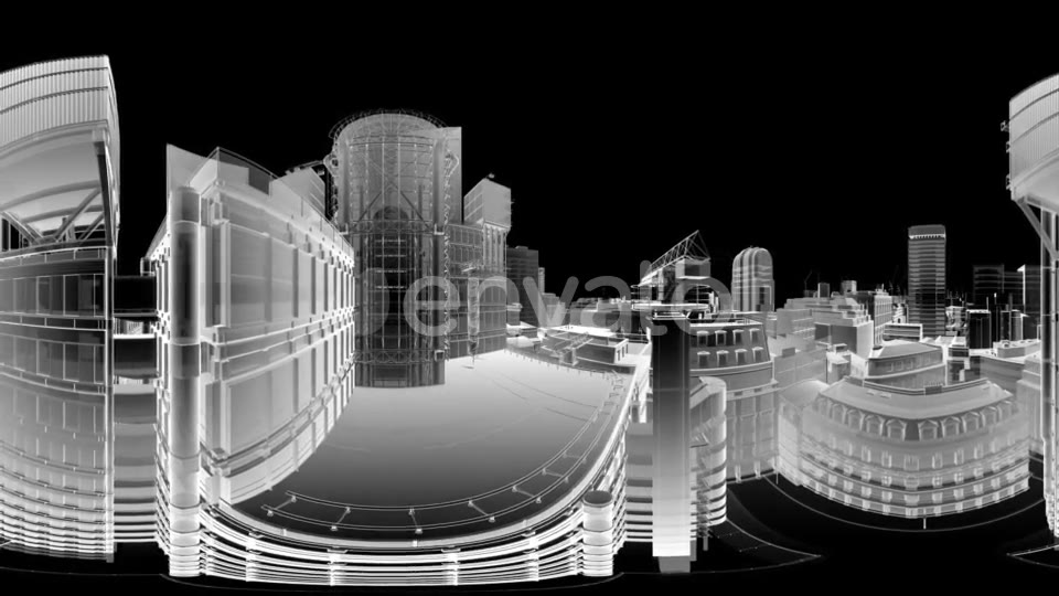 VR 360 Wireframe City Buildings - Download Videohive 21843434