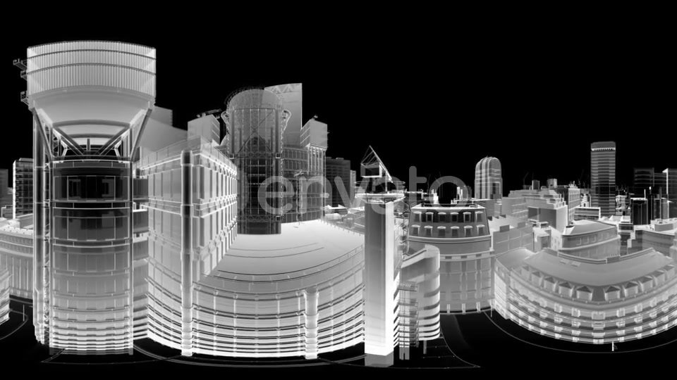 VR 360 Wireframe City Buildings - Download Videohive 21843434