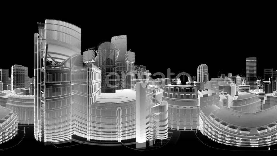 VR 360 Wireframe City Buildings - Download Videohive 21843434