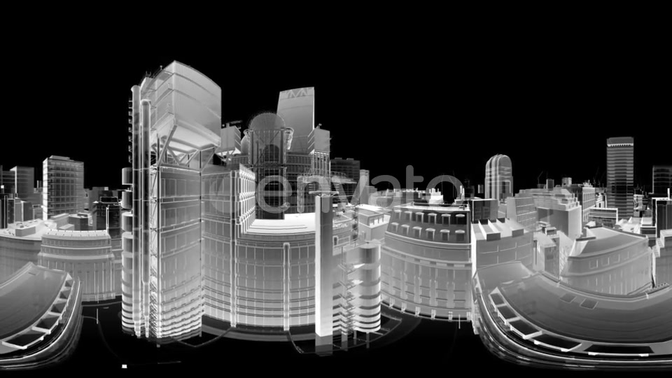 VR 360 Wireframe City Buildings - Download Videohive 21843434