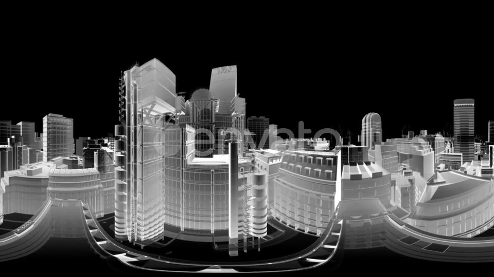 VR 360 Wireframe City Buildings - Download Videohive 21843434