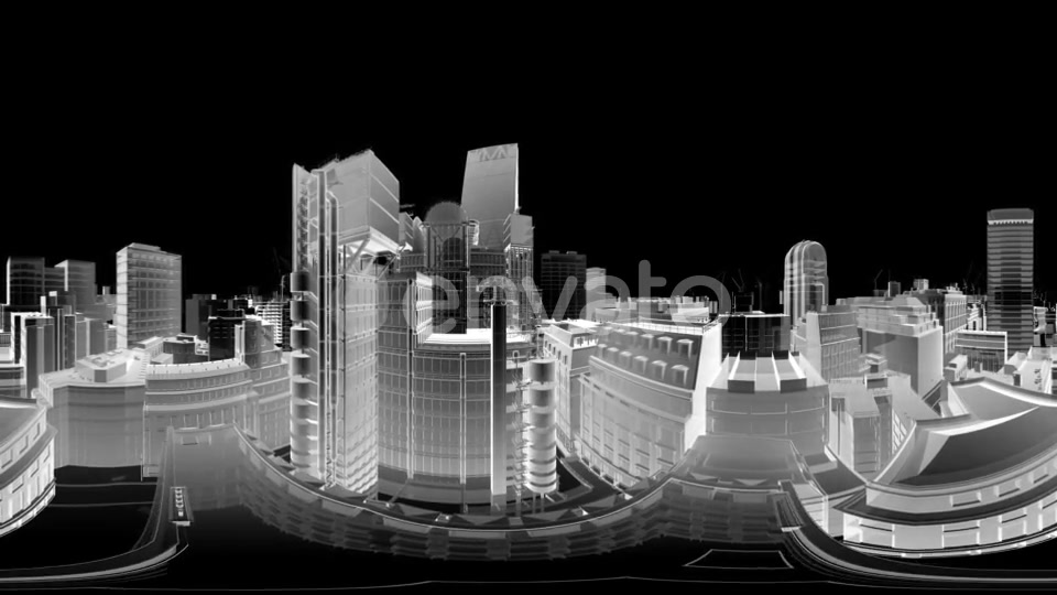 VR 360 Wireframe City Buildings - Download Videohive 21843434