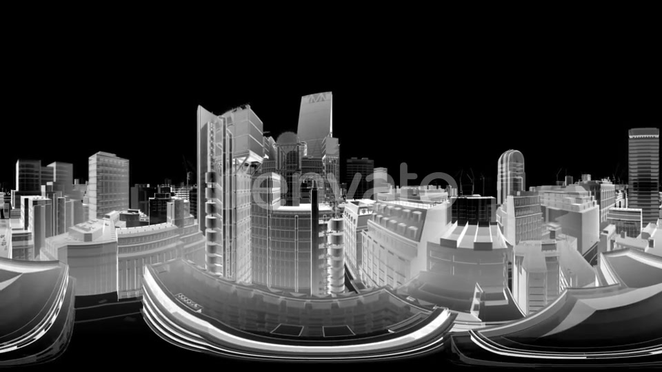 VR 360 Wireframe City Buildings - Download Videohive 21843434