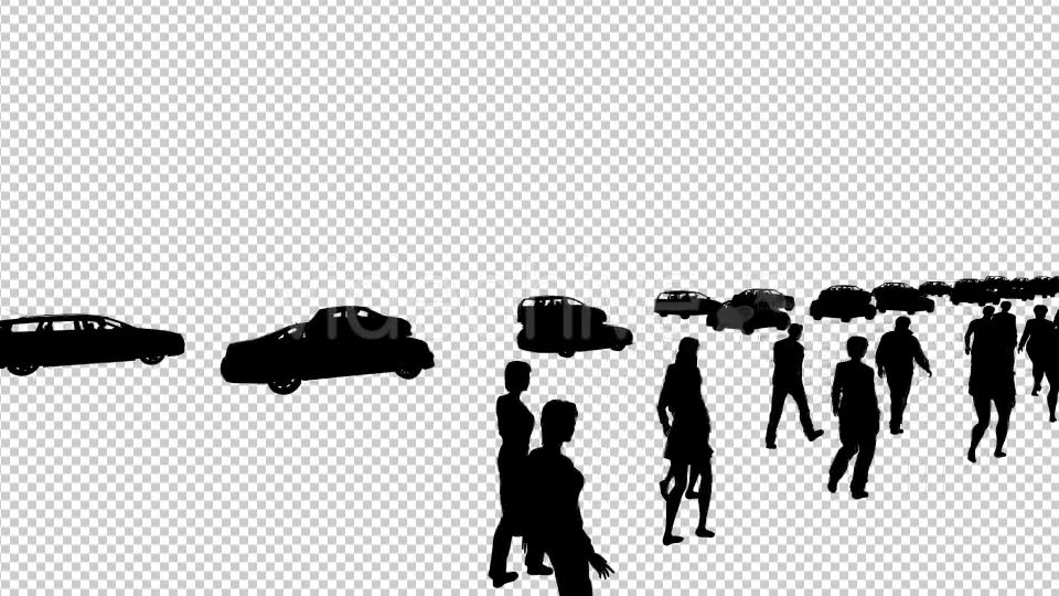 Walking People and Vehicle Traffic Silhouettes - Download Videohive 19802910