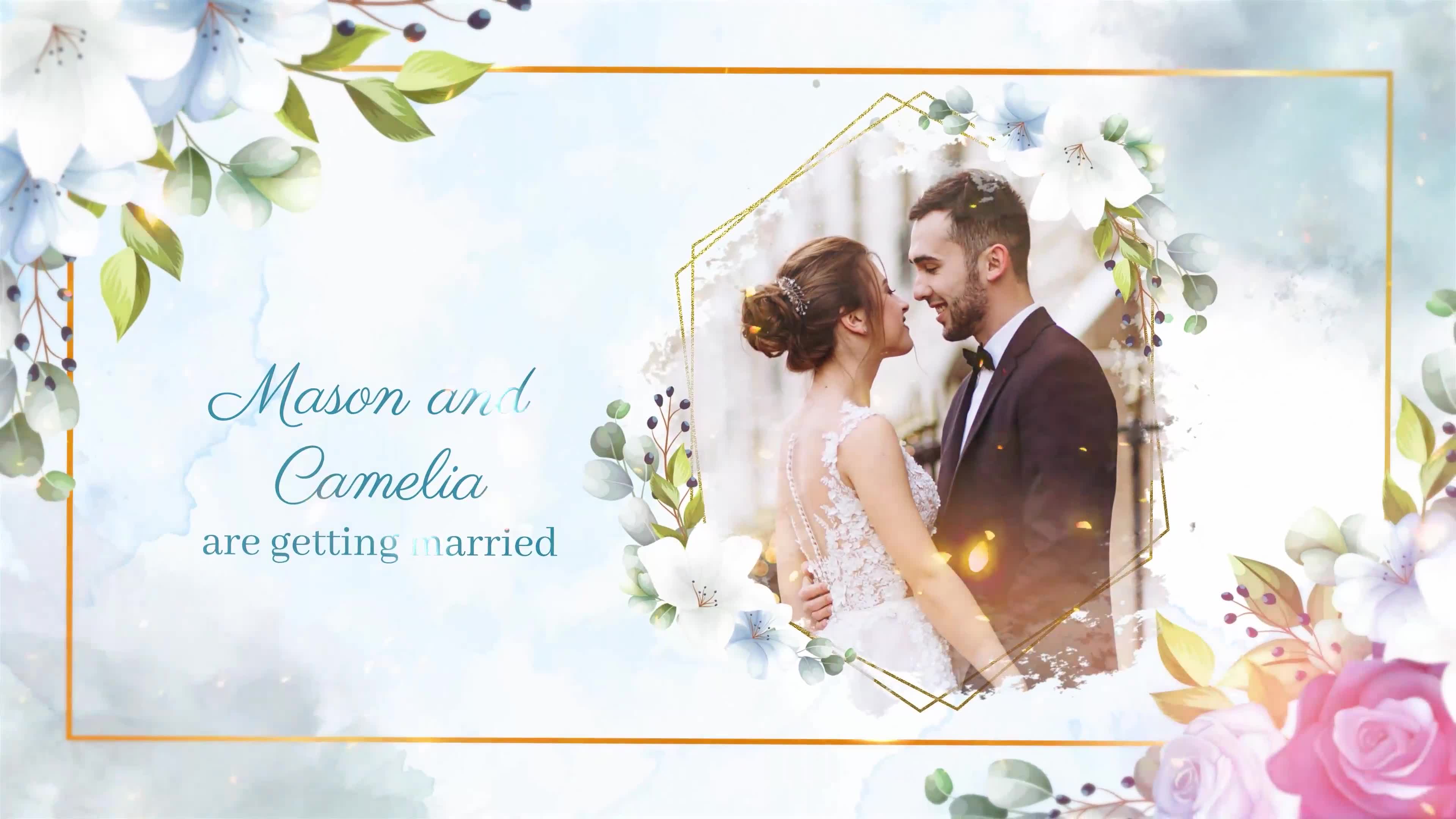 Watercolor and Floral Wedding Invitation Videohive 36778280 After Effects Image 2
