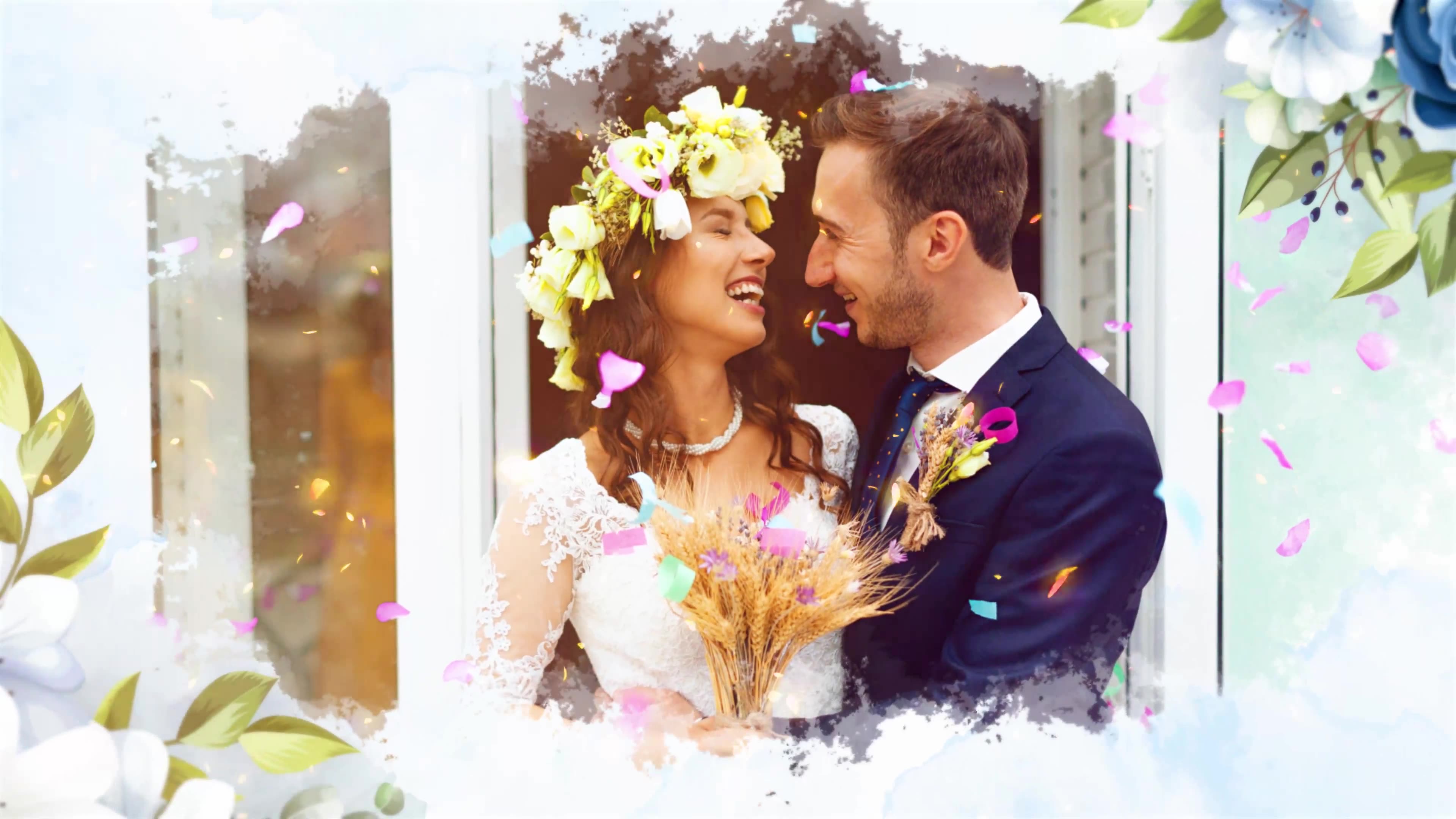 WaterColor and Floral Wedding Slideshow Videohive 36831945 After Effects Image 4