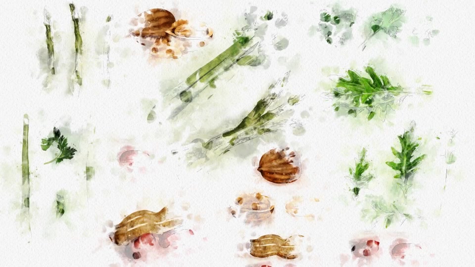 Watercolor Fruits And Vegetables - Download Videohive 22608905