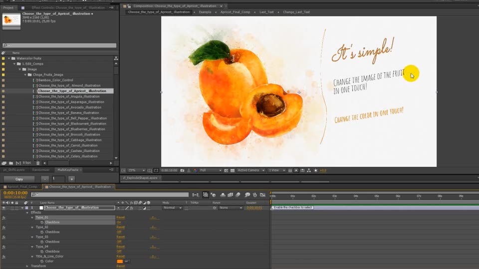 Watercolor Fruits And Vegetables - Download Videohive 22608905