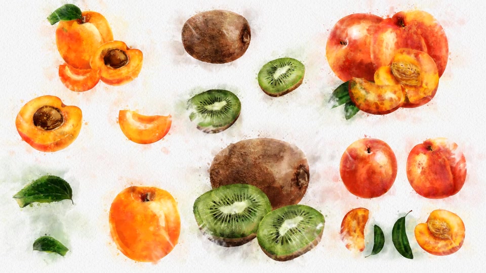 Watercolor Fruits And Vegetables - Download Videohive 22608905