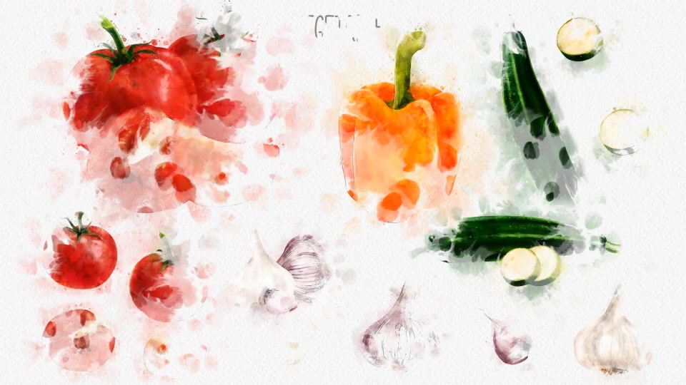 Watercolor Fruits And Vegetables - Download Videohive 22608905