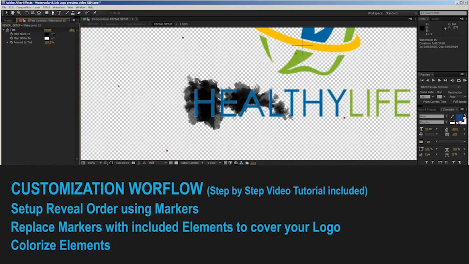 Watercolor & Ink Logo Reveal - Download Videohive 10032703
