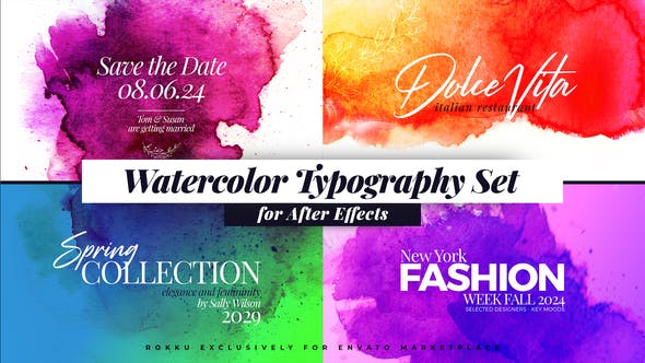 Watercolor Inks Typography - 24177118 Download Videohive