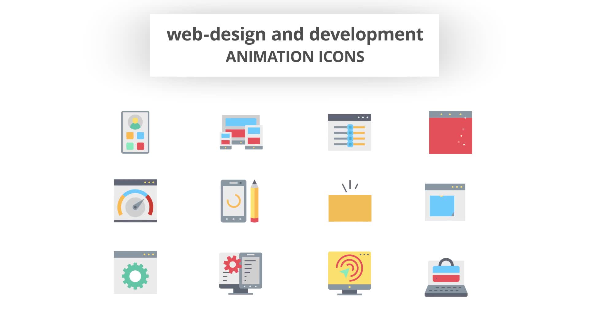 WEB and Graphic Design Animation Icons Videohive 26635322 After Effects Image 10