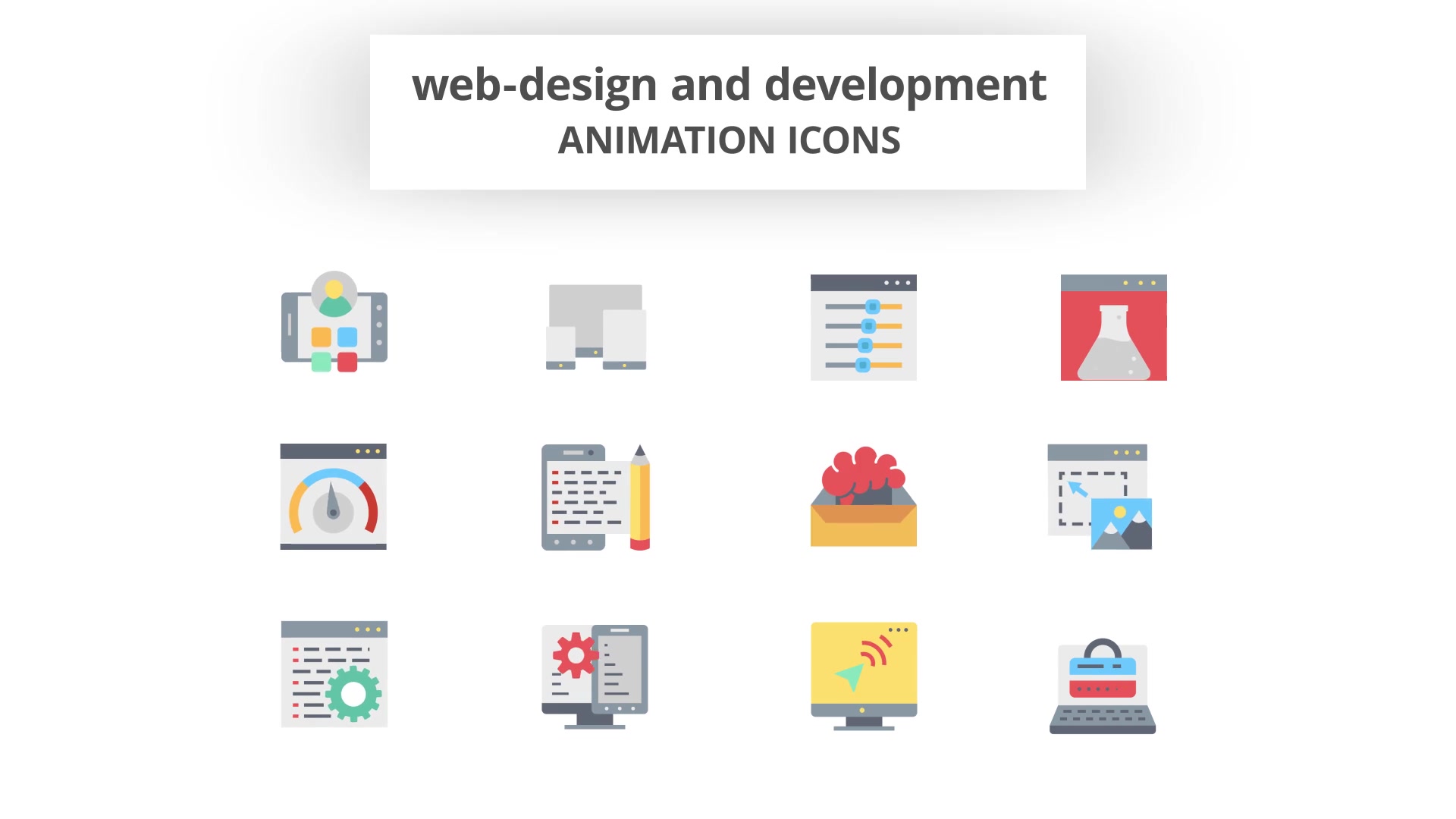 WEB and Graphic Design Animation Icons Videohive 26635322 After Effects Image 6