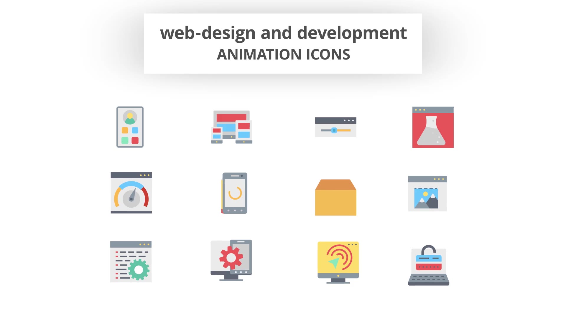 WEB and Graphic Design Animation Icons Videohive 26635322 After Effects Image 7