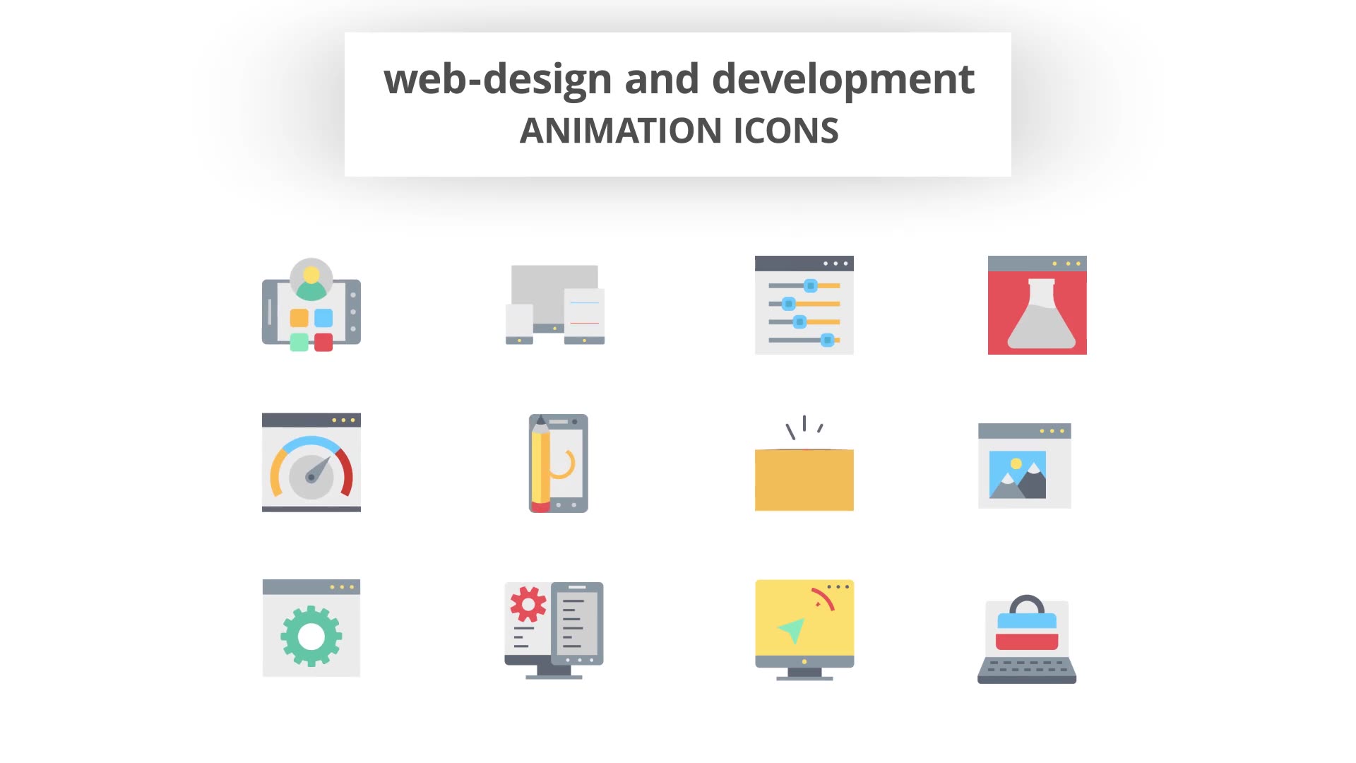 WEB and Graphic Design Animation Icons Videohive 26635322 After Effects Image 8