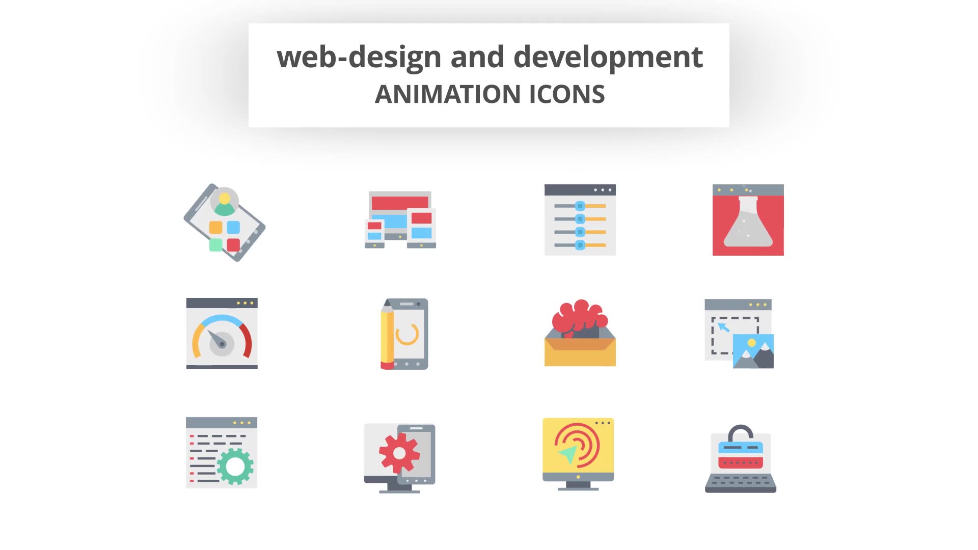 WEB and Graphic Design Animation Icons Videohive 26635322 After Effects Image 9