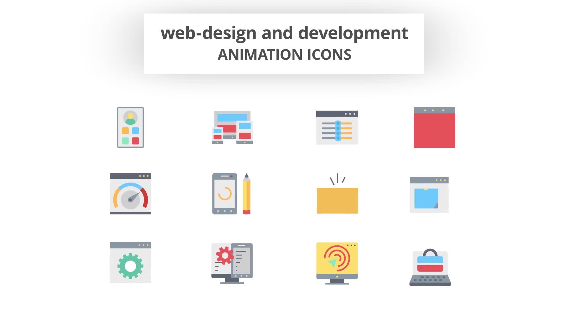 WEB and Graphic Design Animation Icons (MOGRT) Videohive 26756507 Premiere Pro Image 10