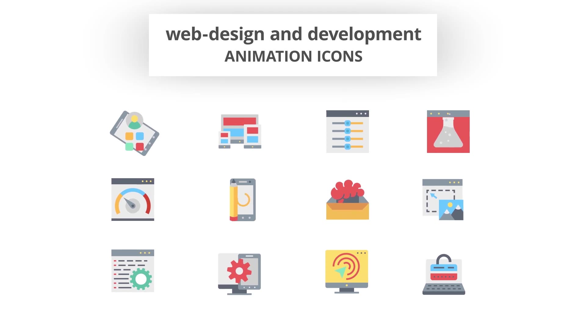 WEB and Graphic Design Animation Icons (MOGRT) Videohive 26756507 Premiere Pro Image 9