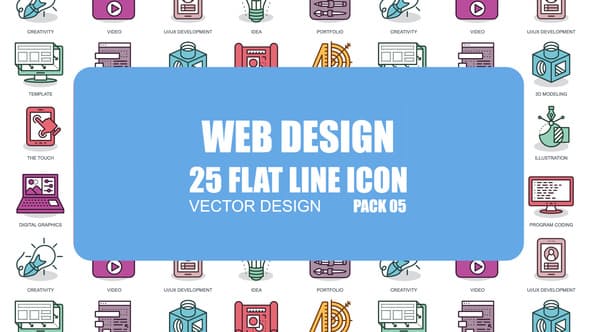 Web Design Flat Animation Icons - Download Videohive 23370362