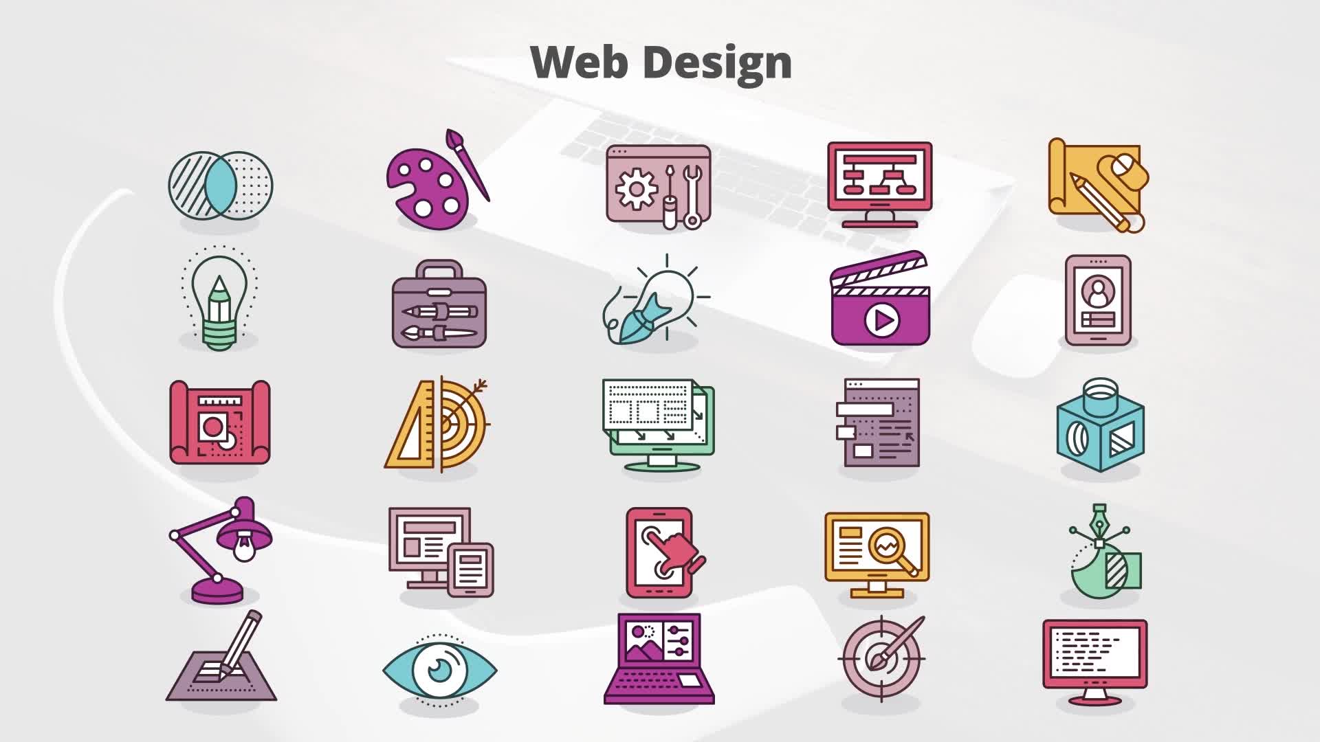Web Design Flat Animation Icons (MOGRT) Videohive 23659604 Premiere Pro Image 10