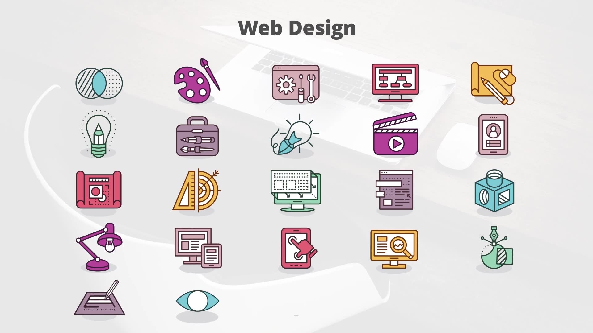 Web Design Flat Animation Icons (MOGRT) Videohive 23659604 Premiere Pro Image 8