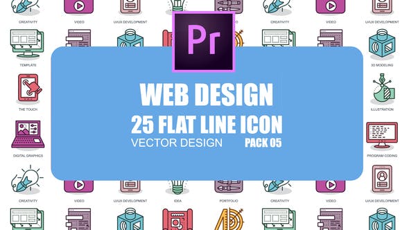 Web Design Flat Animation Icons (MOGRT) - 23659604 Download Videohive