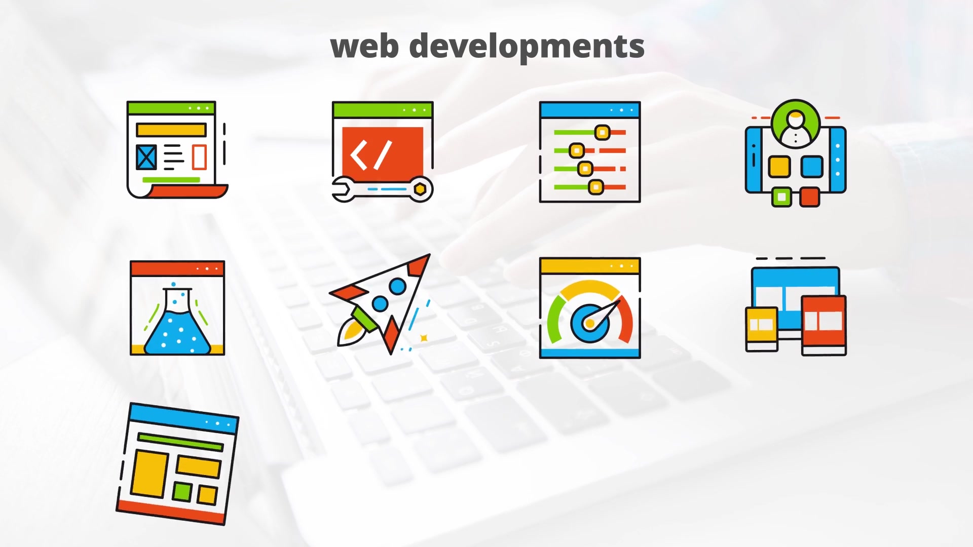 Web Development Flat Animated Icons Videohive 24429475 After Effects Image 6