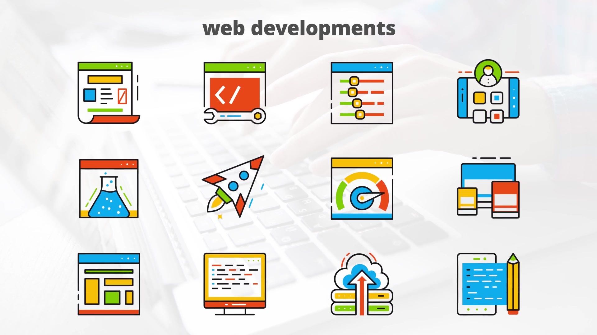 Web Development Flat Animated Icons Videohive 24429475 After Effects Image 7